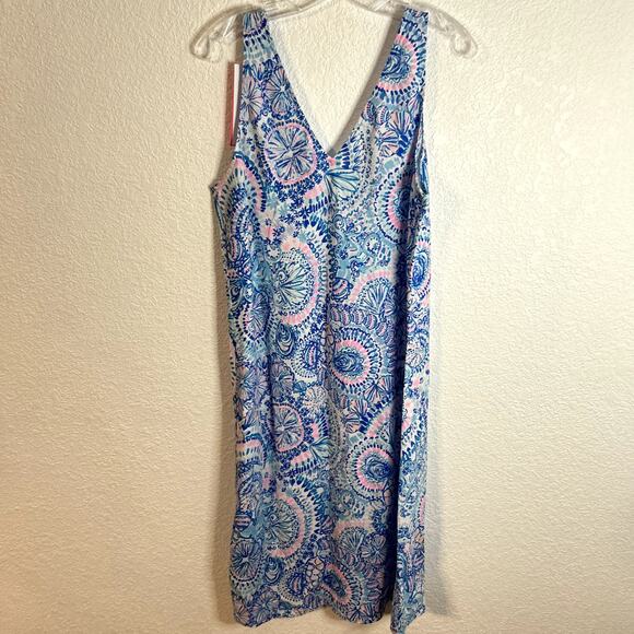 Lilly Pulitzer Florin Sleeveless Line Dress Womens Size Large Blue Grotto NWT - Picture 5 of 6